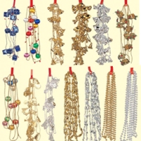 Using Ornaments Made Of Christmas Beads During Christmas Festival